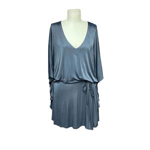 Cia Maritima Black Dolman‎ Kimono Tie Waist Swim Cover Up Size Medium